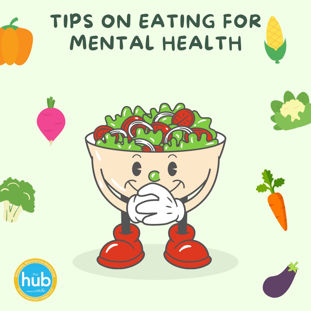 TheHubCT1's tweet photo. Taking care of your mental health also includes eating healthy. Here are some healthcare tips to eating for metal health wellness.       https://t.co/3ZTZjvZJqT #eatingforhealth #healthychoices https://t.co/dA7iDRNOvn