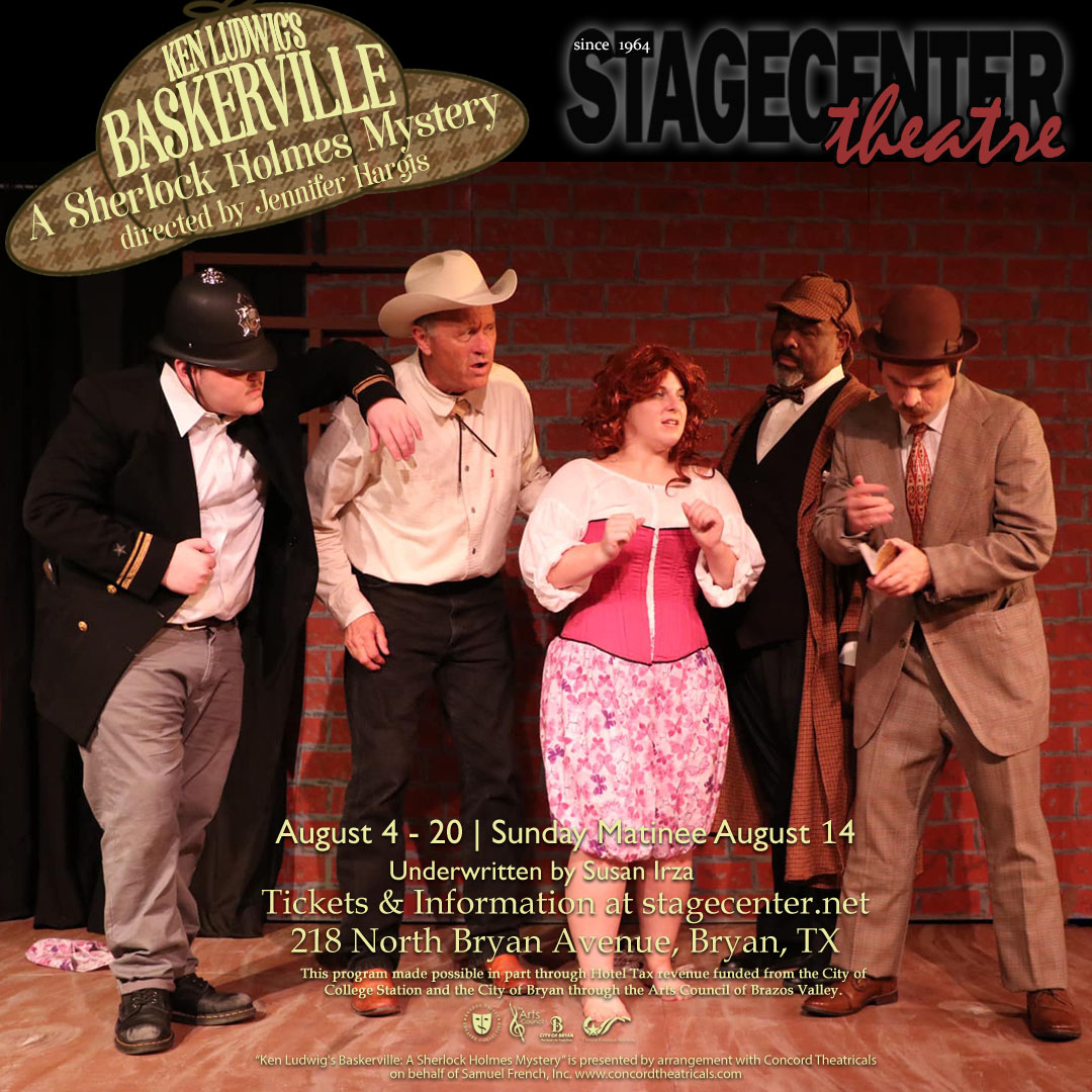 StageCenter's tweet photo. "We DO have one more show tonight, but it's sold out." 
Ken Ludwig's Baskerville: A Sherlock Holmes Story gives its farewell performance tonight, and while tickets are in fact sold out, there is still a chance you can get in. Waiting list details at https://t.co/bGDM2lPq75 https://t.co/e20v8gPxyL