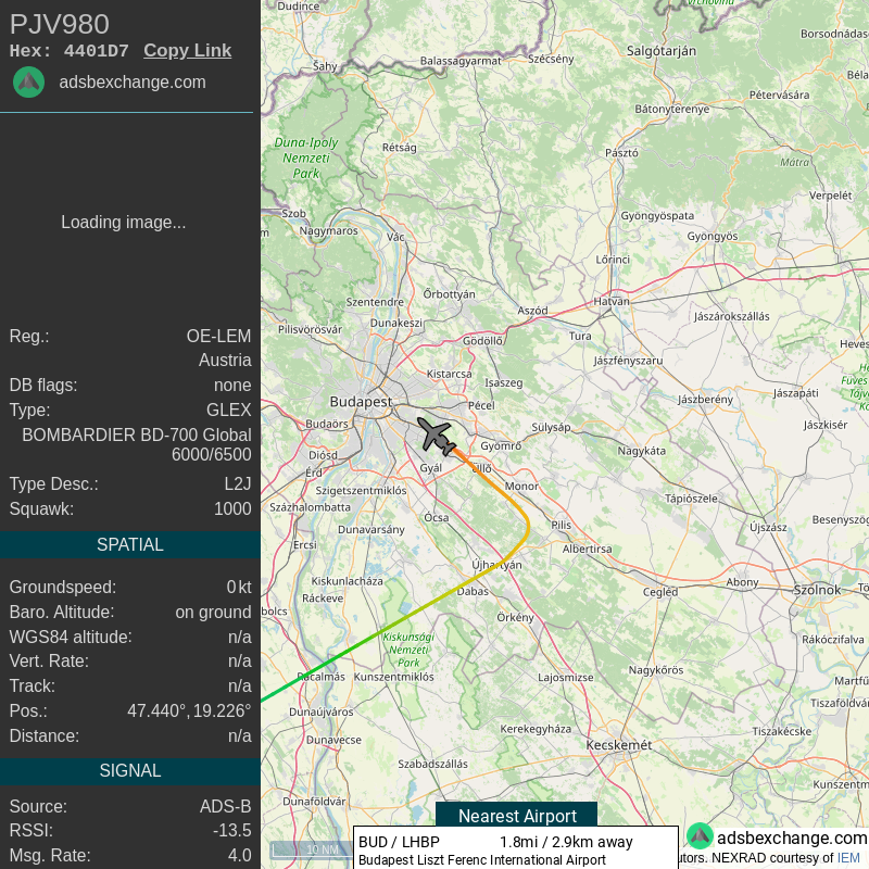 Travel_Scan_NER's tweet photo. NER Travel Detected Landed in Budapest, Pest, HU. Apx. flt. time 1 Hour : 15 Mins.  @Atlatszo https://t.co/ssrpz5O3Ys