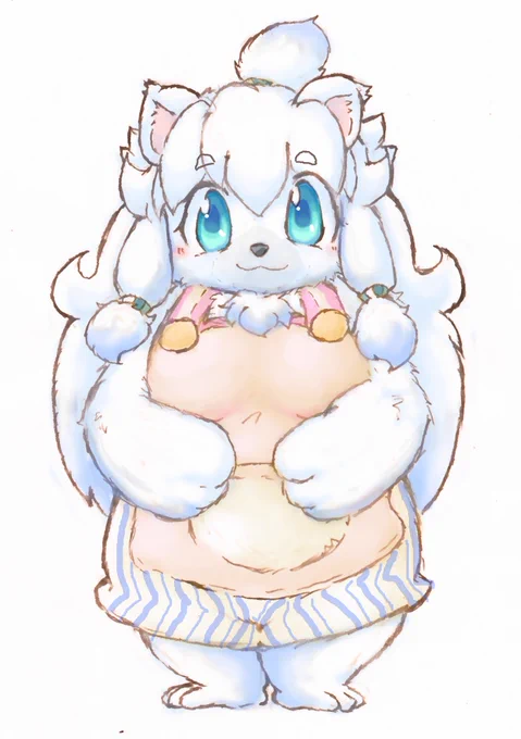 てことで、明日描くオリキャラ白熊のおねーさん、ヴィタゆかいな猫おじ・・・おにいさん、ファーお世話好きなちびオオカミ、カイの三人のだれか!つぎのツイートでアンケートおくので～朝までに一番票がはいってた子をかくよー各キャラの姿はこちら 