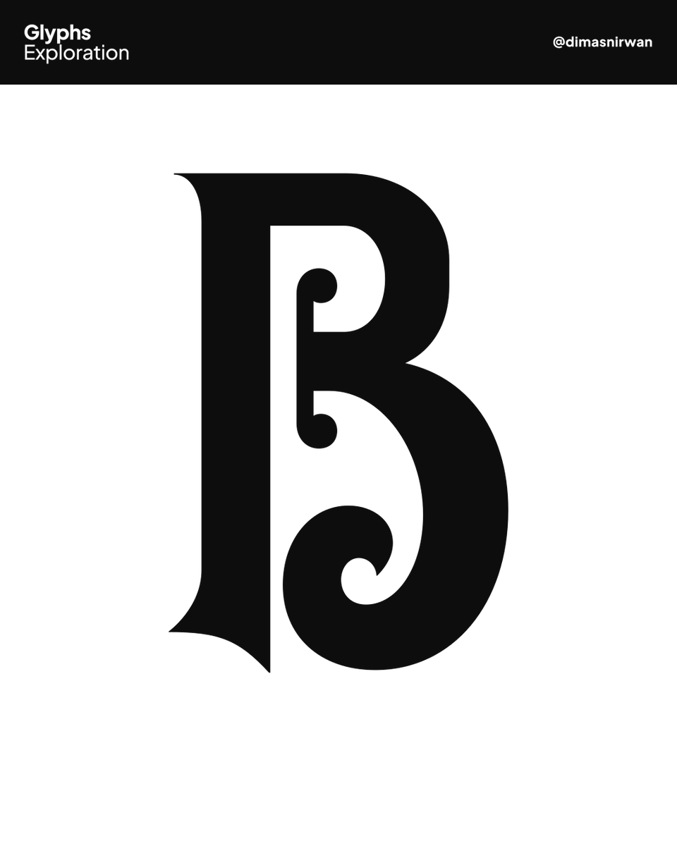 DimasNirwan's tweet photo. Glyph Exploration
"B" UPPERCASE

 #fontlab #fontlab8 #madewithfontlab #glyph #ephemera #vintage #victorian #victoriantype #letterhead #billhead #revivaltype https://t.co/V8TMahc967