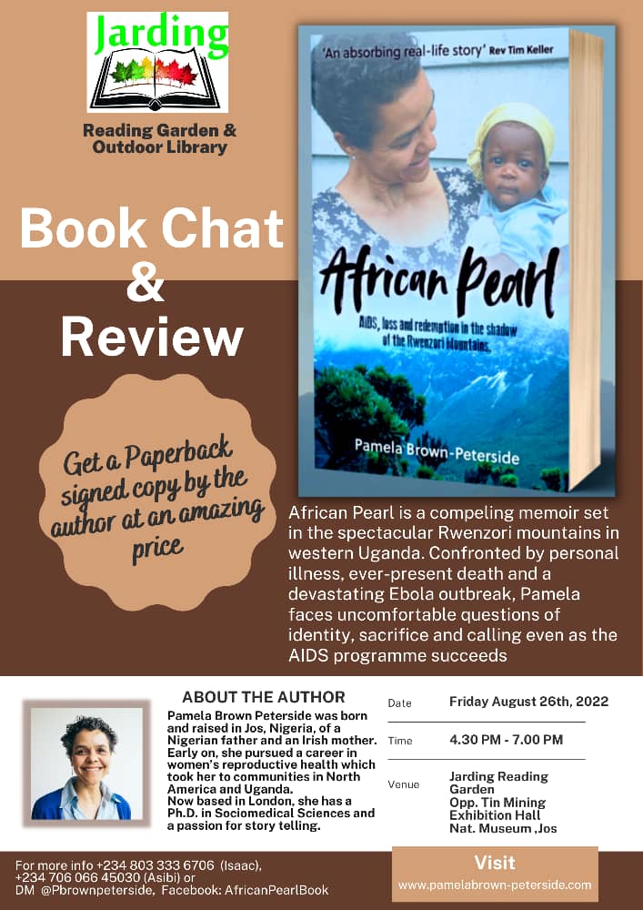 TonnySilas_'s tweet photo. I met Dr @PBrownPeterside few days ago and we had a great conversation about Volunteering, the city of Jos and her experience in Uganda where she worked to tackle the spread of HIV &amp; AIDS. 

Can't wait for Friday's Book Chat &amp; Review at Jarding Garden by 4:30pm. You're invited 🤗 https://t.co/dAn0FfxQCd