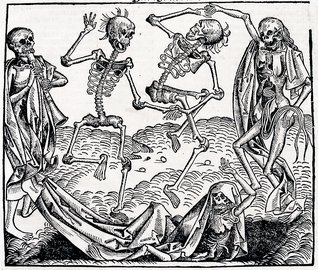 marielecun's tweet photo. A1 : I think I would like something similar to a danse macabre, with several dancing skeletons. 
#IggleChat #IGGPPCamp https://t.co/8yILOJESF9