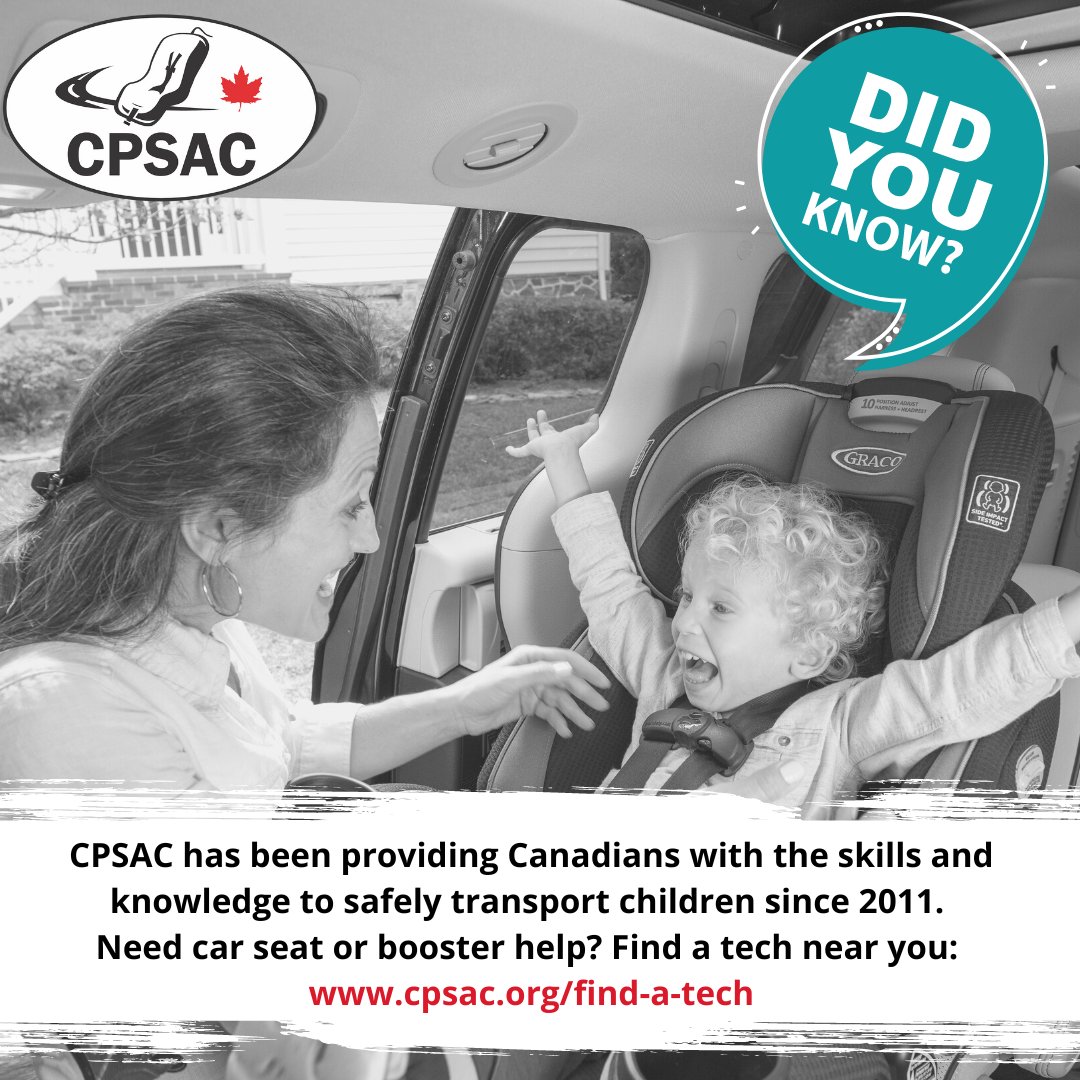CPSAC_ASEPC's tweet image. CPSAC’s mission is to provide Canadians with the skills and knowledge to safely transport children.
Need help with a car seat or booster seat? cpsac.org/find-a-tech.

#CPSWeek #CPSWeekCanada #TheRightSeat #ProudToBeACPST