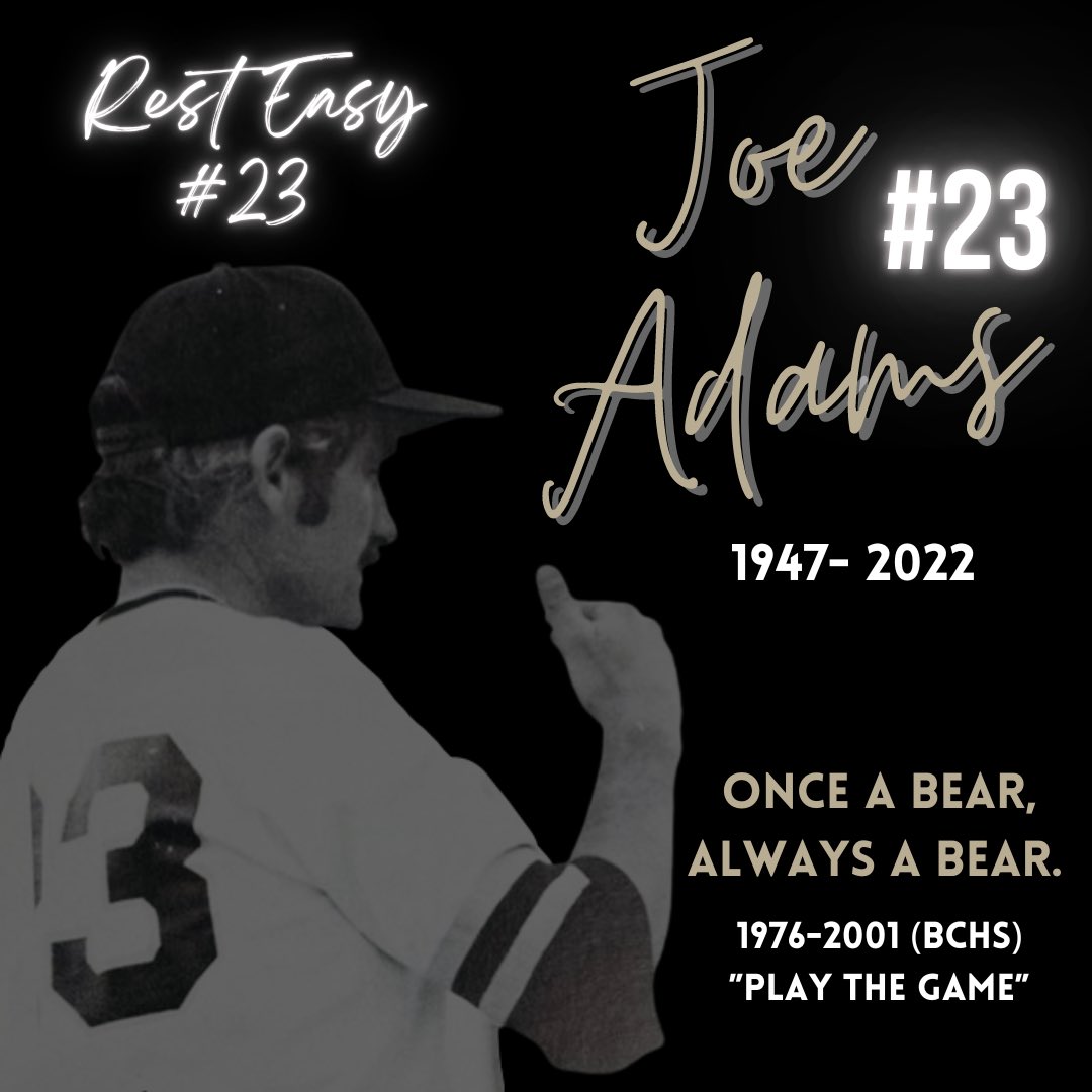 Today, the BCHS family mourns the loss of one of the greatest coaches ever to set foot on the diamond. The significance of his impact on our community is impossible to quantify. 

Thank you, Coach Adams, for your legacy. We honor your gift to us. #BradleyBoys #reptheB