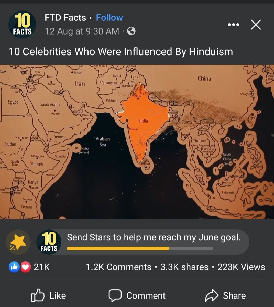 viralupdatehubb's tweet photo. Please take necessary action against this fb page #FTDFACTS for showing tempered #INDIANMAP @GoI_MeitY @DrSJaishankar @AmitShah @MEAIndia https://t.co/GpHbxqV9WC