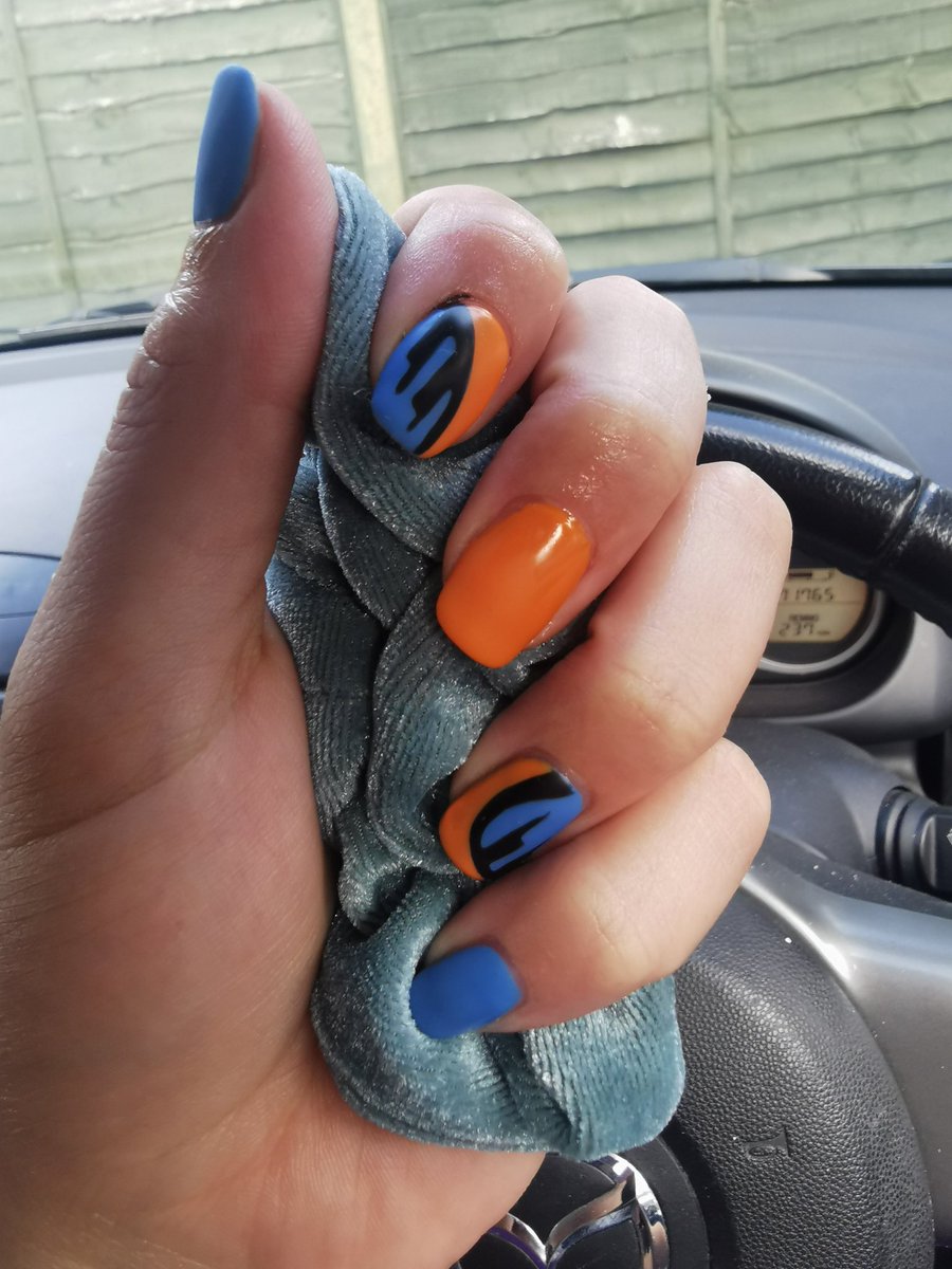 BeckBooBah's tweet photo. When @LandoNorris is your favourite driver and you're watching ypur first ever f1 race live next weekend. @McLarenF1 nails! https://t.co/TUNUeMzVw7
