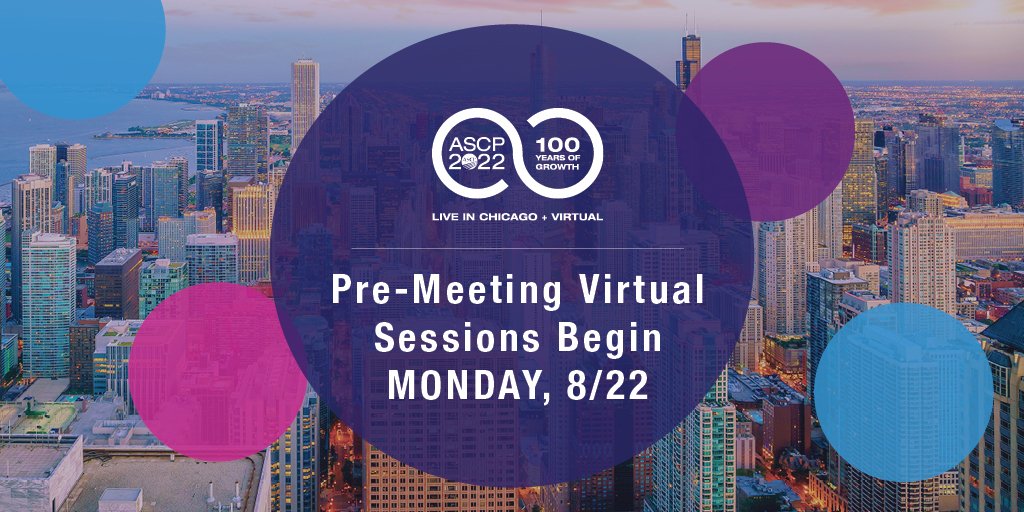 ASCP_Chicago's tweet image. Register for the 2022 Annual Meeting for access to 10 pre-meeting virtual sessions, including a 4-part series on social media strategies in the lab! Sessions begin on Monday, August 22. Learn more and register here: bit.ly/3pxs9Ri
#ASCP100