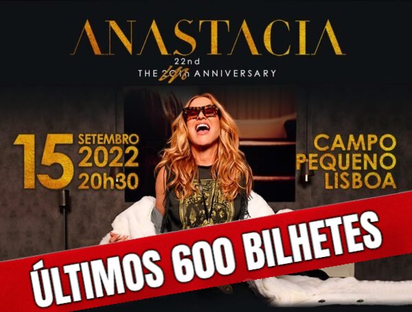 Últimos  600 bilhetes 
<a href="/Campo_Pequeno/">Campo Pequeno</a>  <a href="/AnastaciaMusic/">𝐀</a>  <a href="/ticketlinept/">Ticketline</a>  <a href="/lmeworldwide/">LME</a> #portugal #lisboa #concerto  #live #musica #sprock #Lisbon