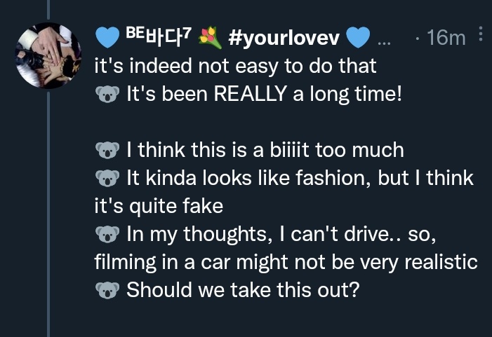 Joonsbase's tweet photo. From the translation, the skit is the conversation of namjoon and the crew while preparing the photobook concept..he mentioned car and sunglasses ...🧐 https://t.co/n06rSVr49N