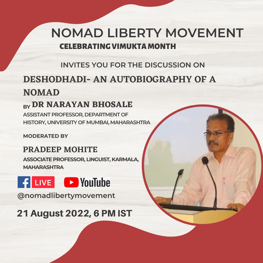 nomad_liberty's tweet photo. Do join!
Tomorrow 6pm
#NomadicTribesOfIndia
#vimuktamonth
#Nomad https://t.co/b4aV7Jd1Rv