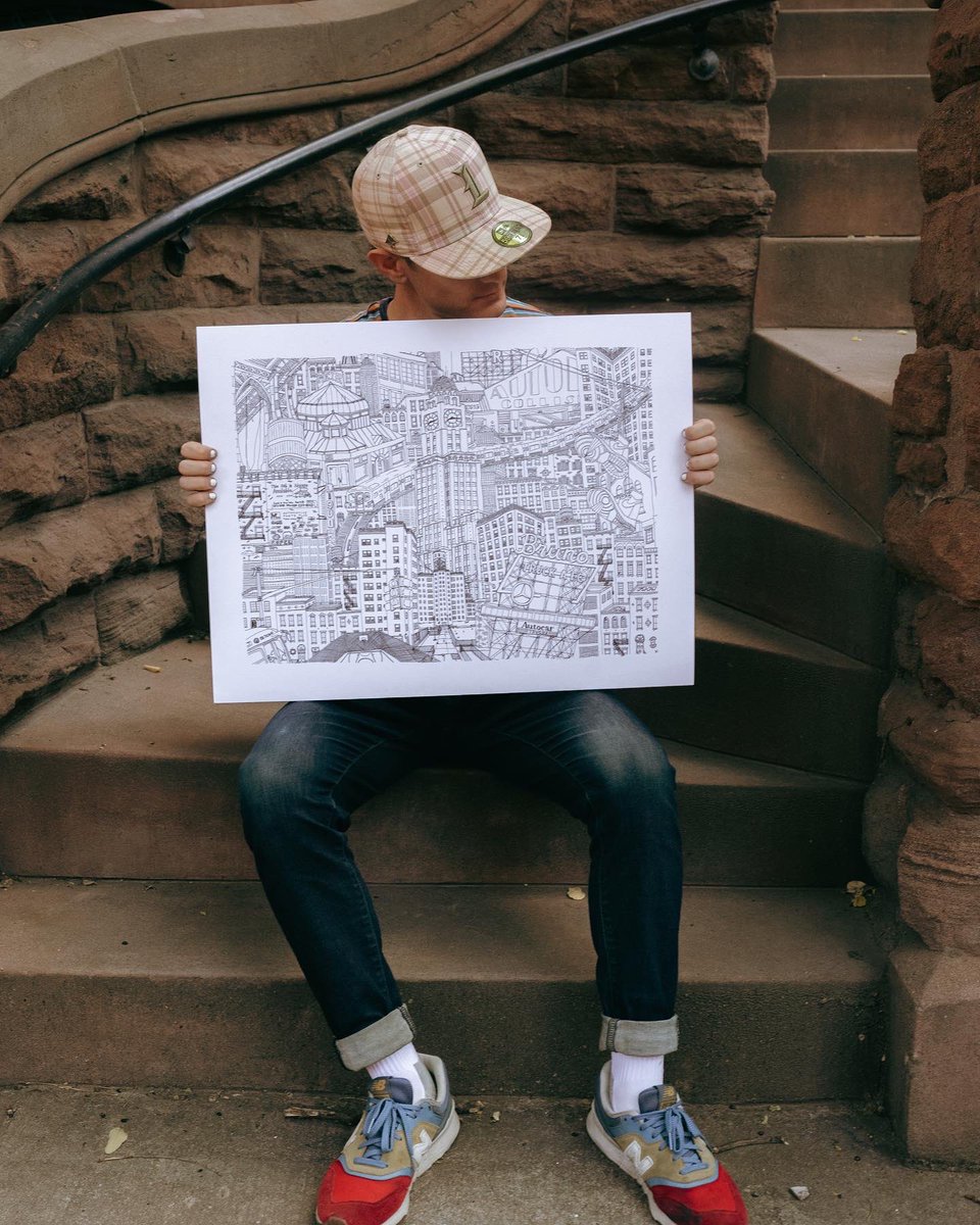 ZachACole's tweet photo. ✨ Spent five months on this drawing of South Brooklyn and it’s easily my favorite piece I’ve ever made. I hope you enjoy! ✨ https://t.co/jJly57mEcF