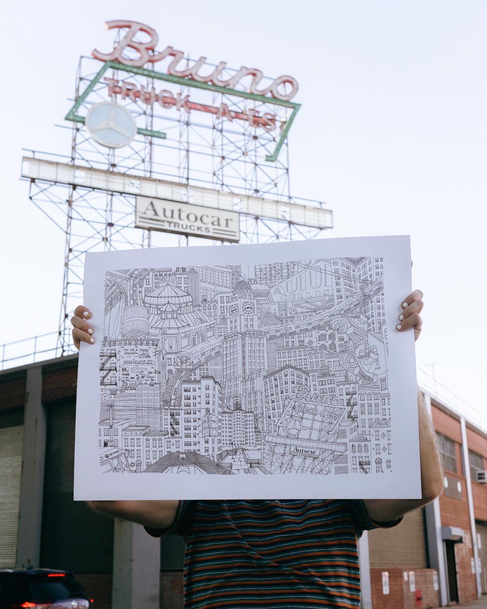 ZachACole's tweet photo. ✨ Spent five months on this drawing of South Brooklyn and it’s easily my favorite piece I’ve ever made. I hope you enjoy! ✨ https://t.co/jJly57mEcF