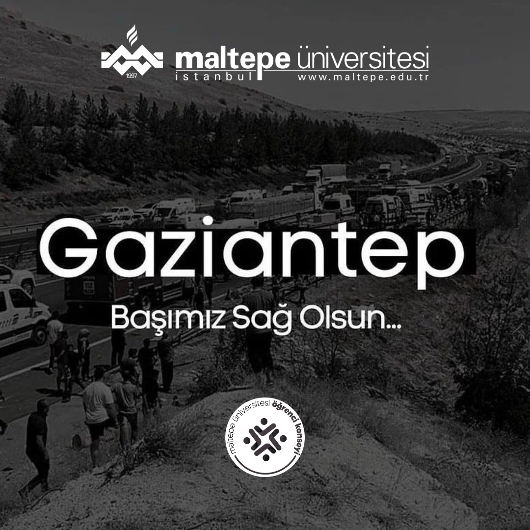 MauKonseyi's tweet photo. #Gaziantep - Nizip yolu üzerinde meydana gelen trafik kazasında hayatını kaybeden tüm vatandaşlarımıza Allah’tan rahmet yakınlarına başsağlığı, yaralılarımıza acil şifalar diliyoruz. 

#MauKonseyi
#MaltepeÜniversitesi https://t.co/FVwC7EWrYG