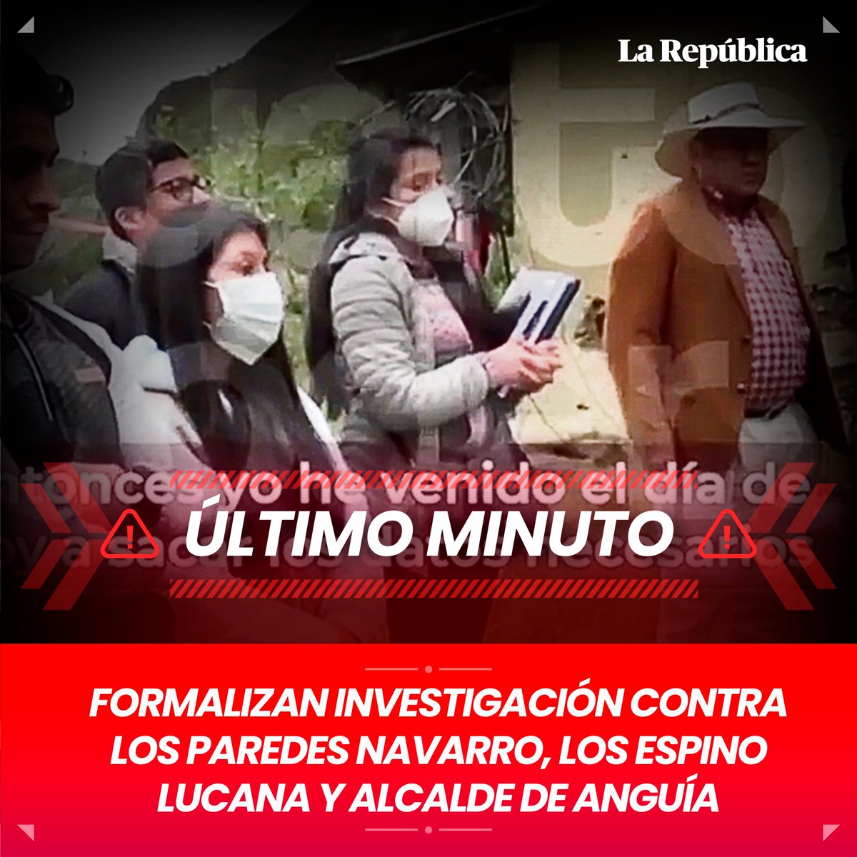 Politica_LR's tweet photo. 🚨 #ÚLTIMOMINUTO | Fiscalía sindica a primera dama Lilia Paredes, sus hermanos y empresarios Espino Lucana como integrantes de una organización criminal.

Ampliaremos en breve en https://t.co/KWE7VVmNHv. https://t.co/RghfK5LA1L
