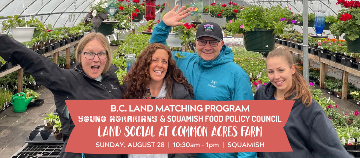 youngagrarians's tweet photo. Join us in Squamish, BC next Sunday, Aug 28, for a Land Social at Common Acres!
https://t.co/e2uaxQfnTF
#bclandmatchingprogram #bcagri #growbc #bclmp #squamishbc https://t.co/esb7KVypru