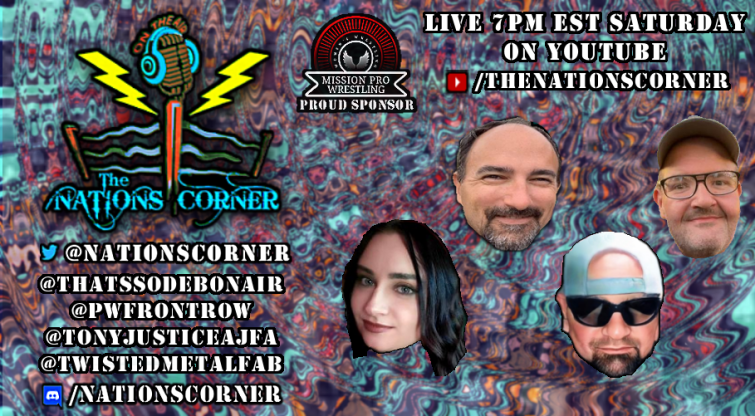 DeadAheadRA's tweet photo. Happy Saturday #WrestlingTwitter at 7pm EST on YouTube join the #NationsCornerCrüe as they break down the Week in Wrestling.
At 8pm head over to Title Match for #MPWDontStopMeNow.
Don't forget to check out #NationsCornerOnLocation Interview with #CFU dropping Sunday at 7PM EST. https://t.co/vsRMaKoomn