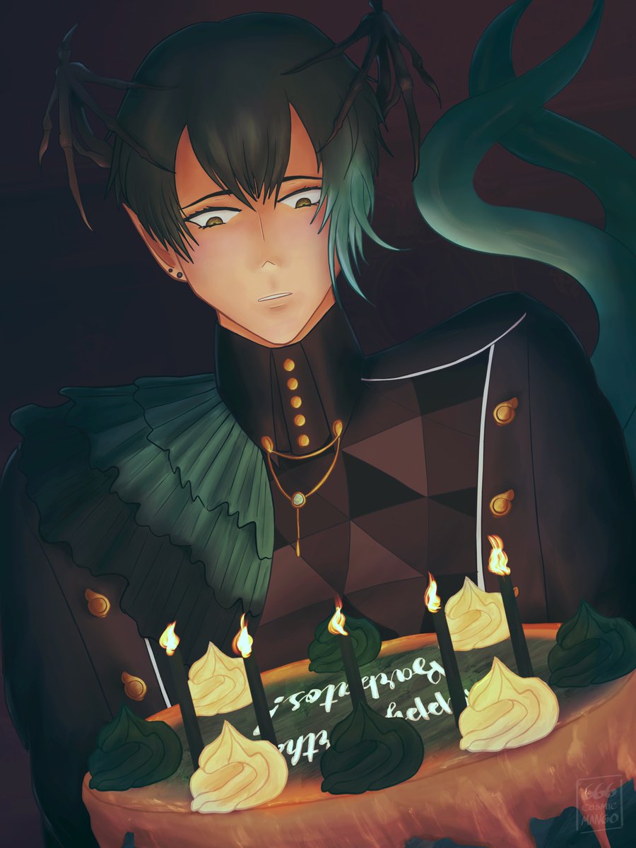 Barbirthday's tweet photo. 🍵 Baking

@666CosmicMango  &amp; @highghostwriter collab

Read it here https://t.co/MF0iH12ALV

#OMBarbatosBirthday #obeyme #obeymeBarbatos #HappyBirthdayBarbatos https://t.co/HUvToaCNNR