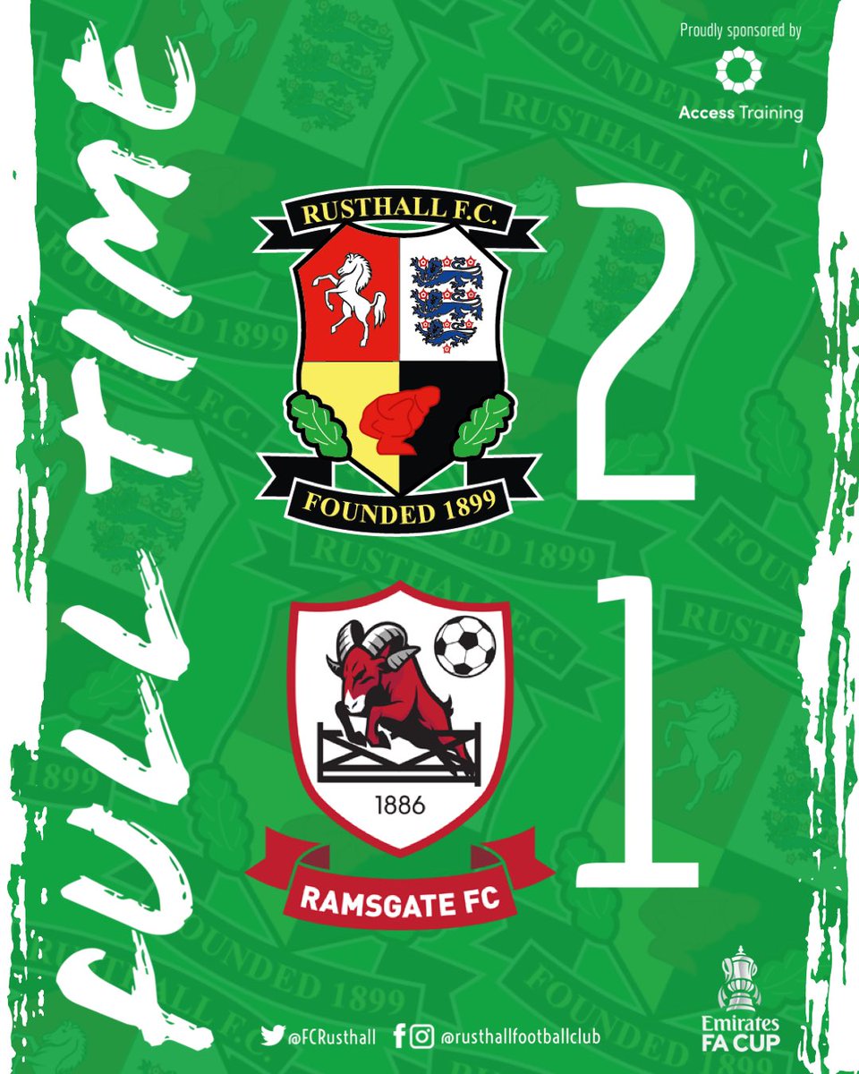 History has just been made! 🙌

We’re through to the next round of The <a href="/EmiratesFACup/">Emirates FA Cup</a>! 😁

#RusthallFC 🟢⚪️