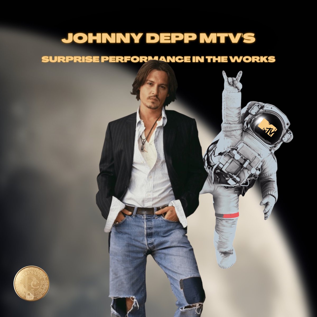 peep__coin's tweet photo. #JohnnyDepp has been in talks with show βοΈ producers at #MTV π¨π»βπ about dressing up as the network's famous #Moonman. The show will air on August 28th
Depp has played a variety of characters, but a moon π man is possibly his first!
Would you want to own Depp's #PeepCoin? https://t.co/eTXnmn1F0s