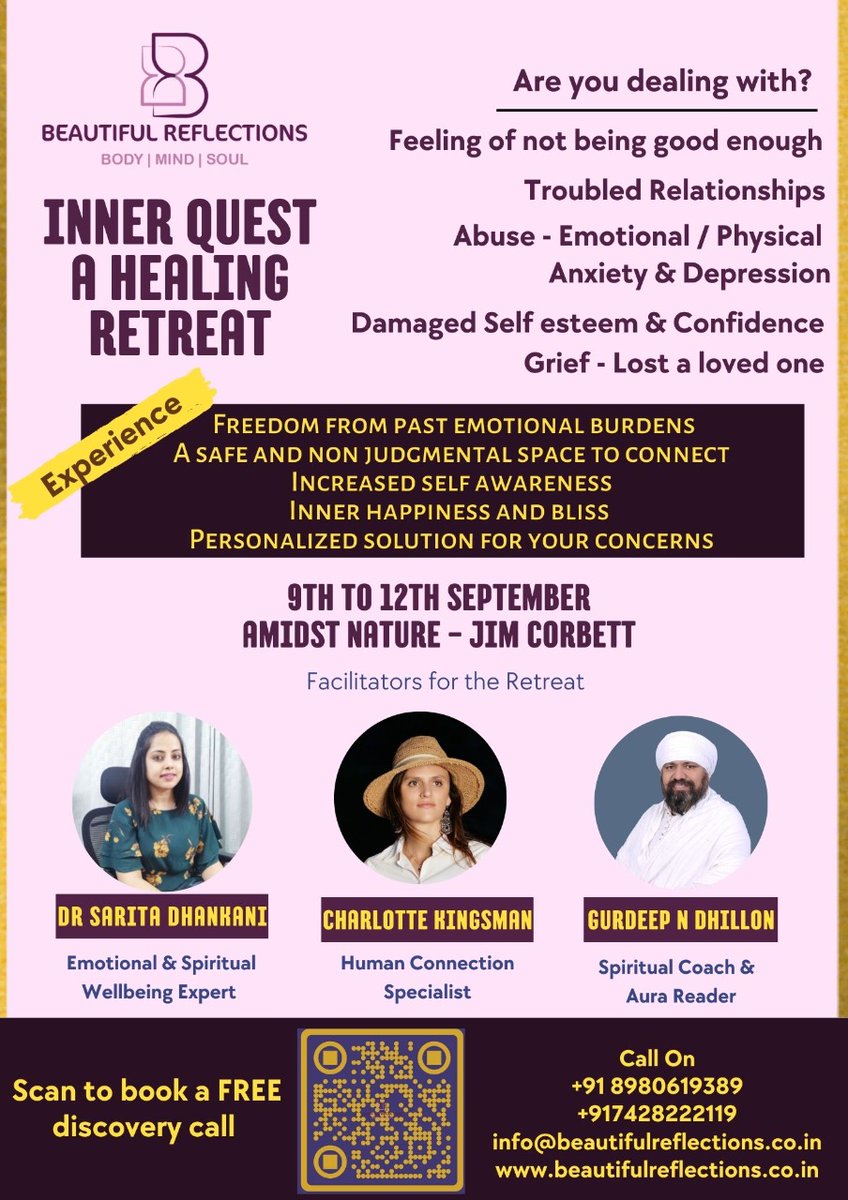 Dhillongurdeep's tweet image. Inner Quest a Healing Retreat.
Are you dealing with?
Feeling of not being good 
Troubled Relationship
Abuse - Emotional/Physical Anxiety &amp;amp; Depression.
Grief - Lost a Loved one
Then Do visit us at Jim Corbett Amidst Nature

#GND #quotes #emanation #spiritualaspirants #tarotsutra