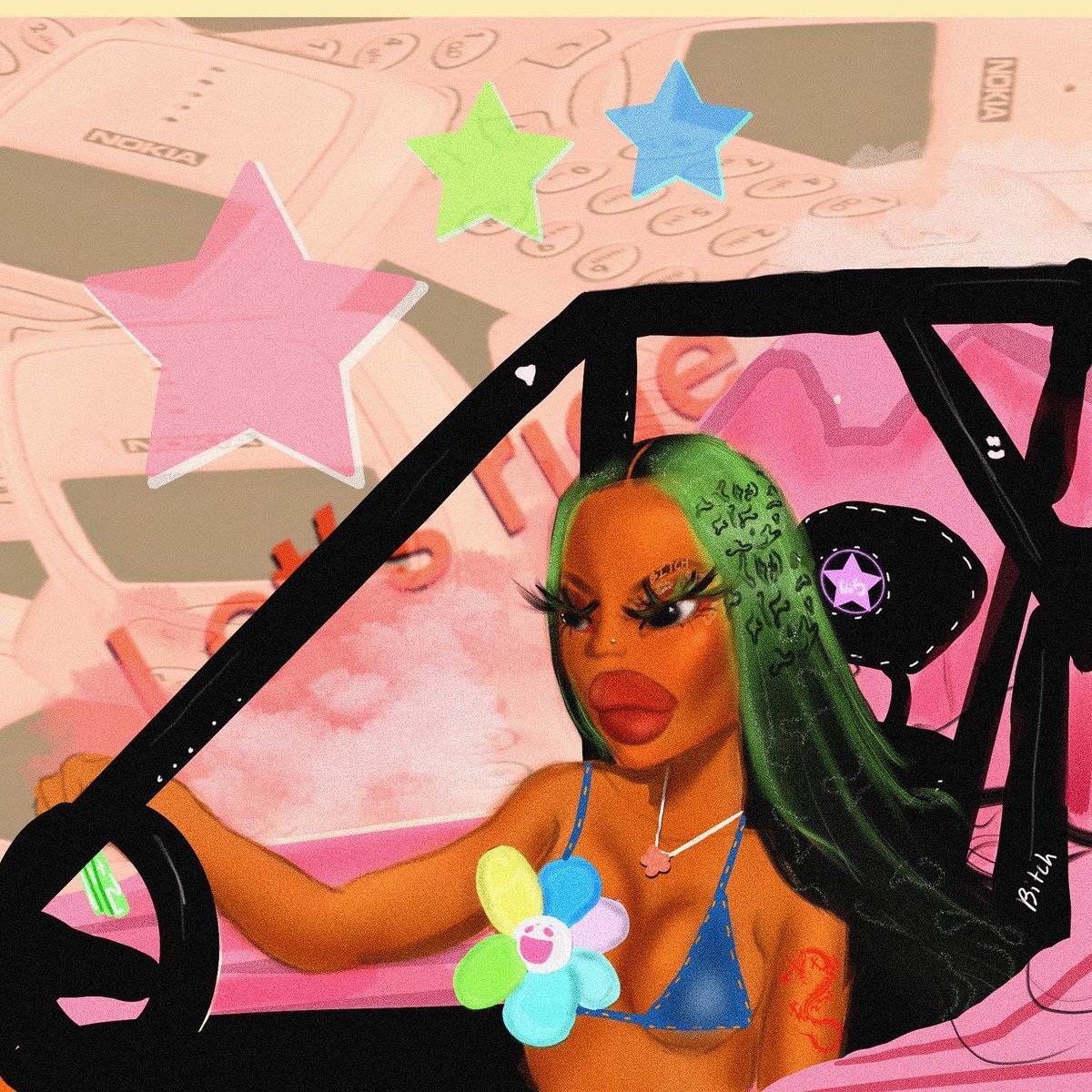 wi5star's tweet photo. Let’s ride 🏎 #blackart #art #digitalart #artistsontwitter #aesthetic #artmoots #Barbz #NickiMinaj https://t.co/YHc3DIoZC4