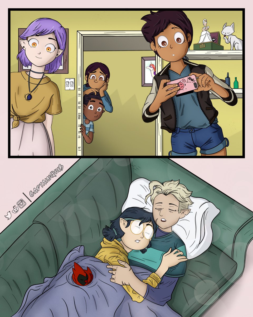 CaptainQiub's tweet photo. Observing Huntlow in their natural environment #TheOwlHouse #theowlhousefanart #huntlow #willowxhunter #toh https://t.co/mnYkKjVGrC
