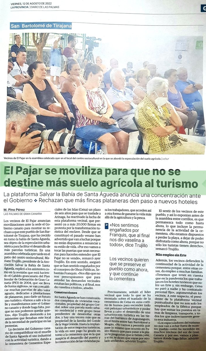 Una cosa es sacar la fábrica de cemento del Barranco de Arguineguin y otra seguir destruyendo suelo agrícola fértil en los barrancos para hacer la potabilizadora de Chira-Soria o edificios para el turismo.

#StopCemento
#StopArboricidio
#MásÁrbolesUrbanos 
#SoberaníaAlimentariaYA