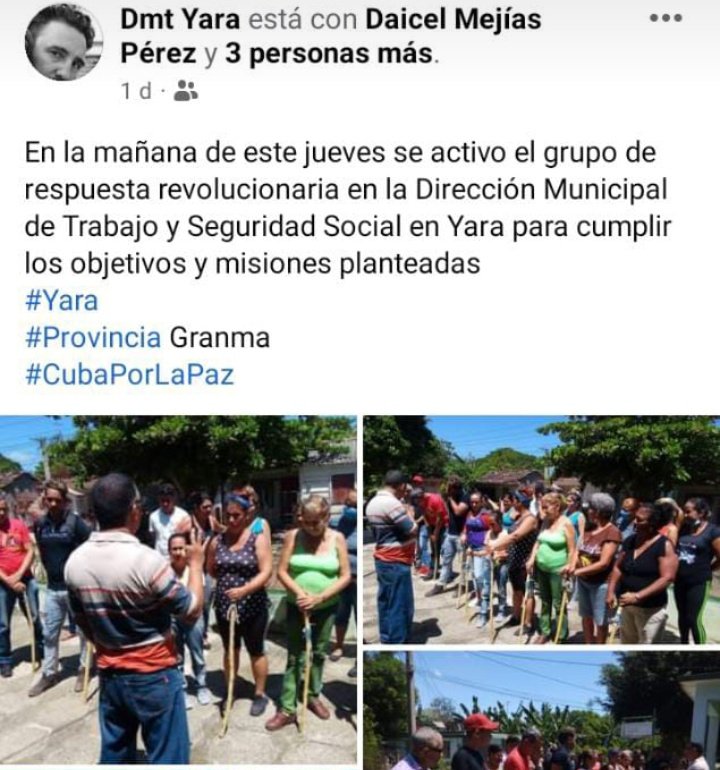 MagJorgeCastro's tweet photo. ⚠️⚠️Ustedes no están viendo mal... el régimen está armando con palos a trabajadores estatales en Granma... los que dicen amar y nos tachan de odiadores legitiman la violencia entre cubanos!!
#CubaPaLaCalle #VergüenzaNacional https://t.co/h3BmZCuf8I