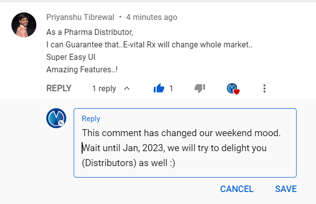 kaushalvshah's tweet photo. It is comments like this on Saturday evening is what makes Entrepreneurs' weekend!!

@AagamJain6394 @RaumilShah009 @pchintanm @eVitalRx @ajmo_85 https://t.co/ExX1OkGoT1
