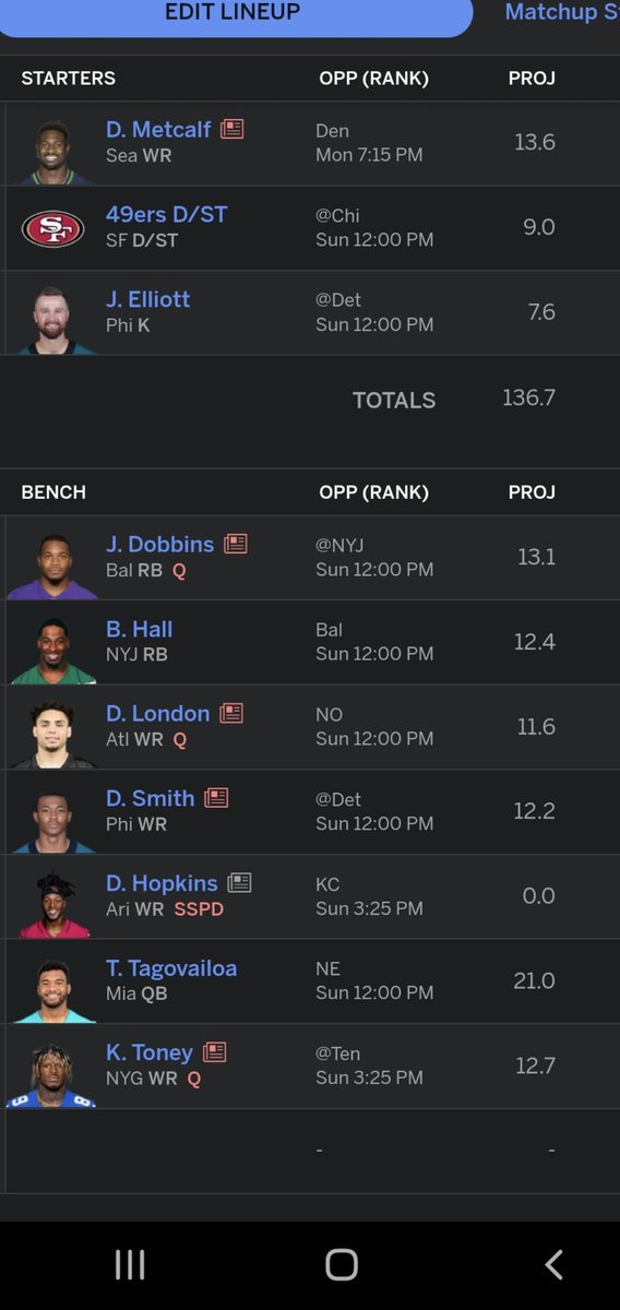 ShurShotShaw's tweet photo. 10 man league ppr, how'd I do? #Fantasy #ppr #nfl https://t.co/773J1HvJfz