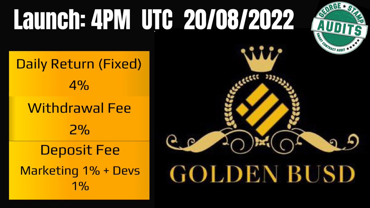 NaNaCrypt0's tweet photo. Golden BUSD Review | George Stamp Approved | Launching 4 PM UTC 20/08/2022 https://t.co/gcf1tYmZxq via @YouTube
🔥Golden BUSD Website: https://t.co/2g0MMi34mI
#GoldenBUSD #GoldenBUSDReview #StakeBUSD https://t.co/wSo1Ff3CqG