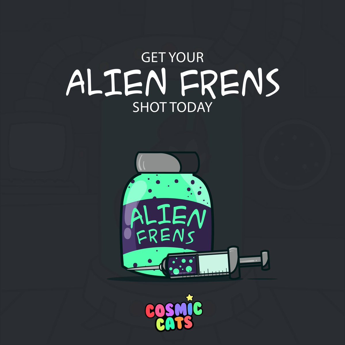 Which mutation shot do you plan on giving your Cosmic Cat!? <a href="/fishyfamNFT/">Fishy Fam</a> <a href="/Deadfellaz/">Deadfellaz</a> or <a href="/alienfrens/">alien frens</a>