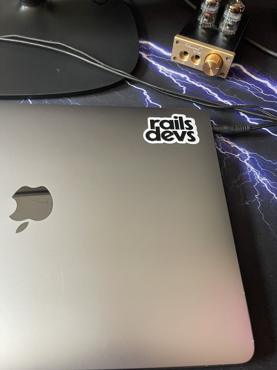 TimCareyCodez's tweet image. Got my railsdevs sticker today 😎  thanks @joemasilotti! #railsdevs #rubyonrails