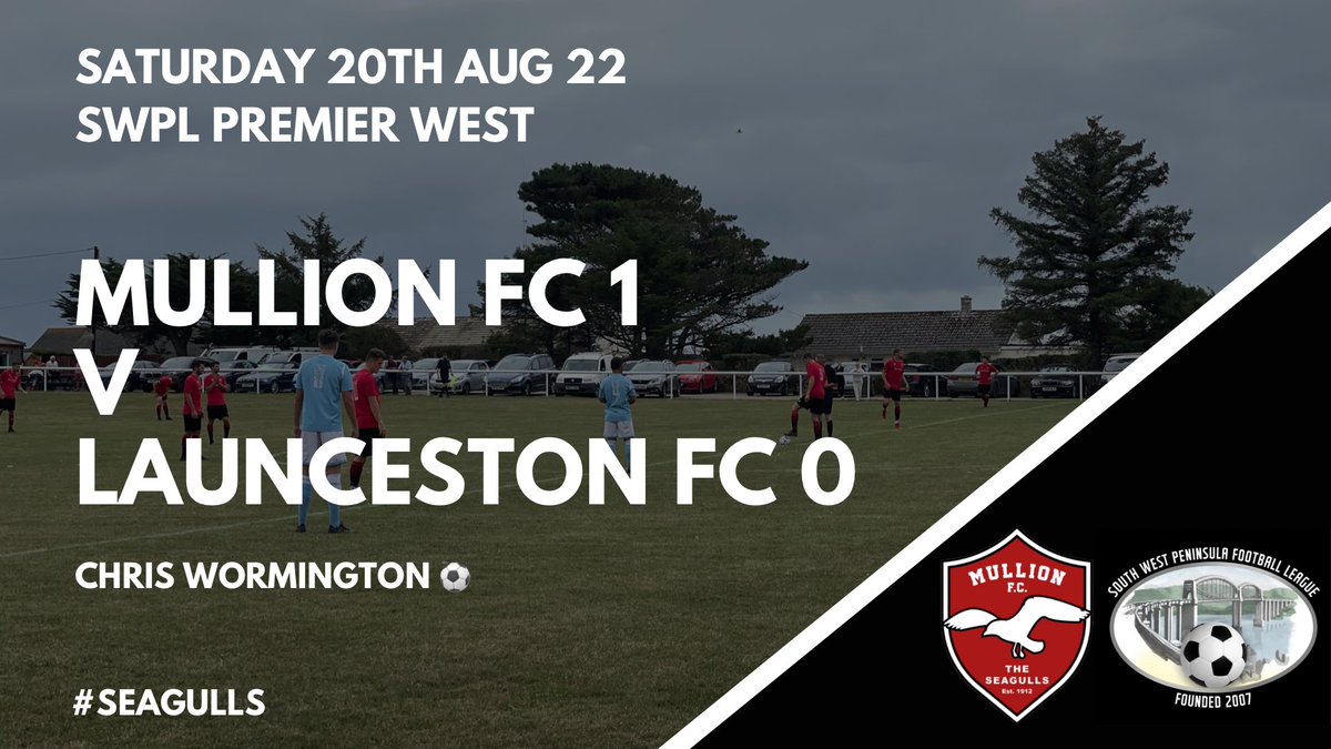 Final score today:

Mullion 1 - 0 Launceston 

Our goal from Chris Wormington! You’ll be sure to find him celebrating in the bar afterwards….

#upthegulls
#seagulls