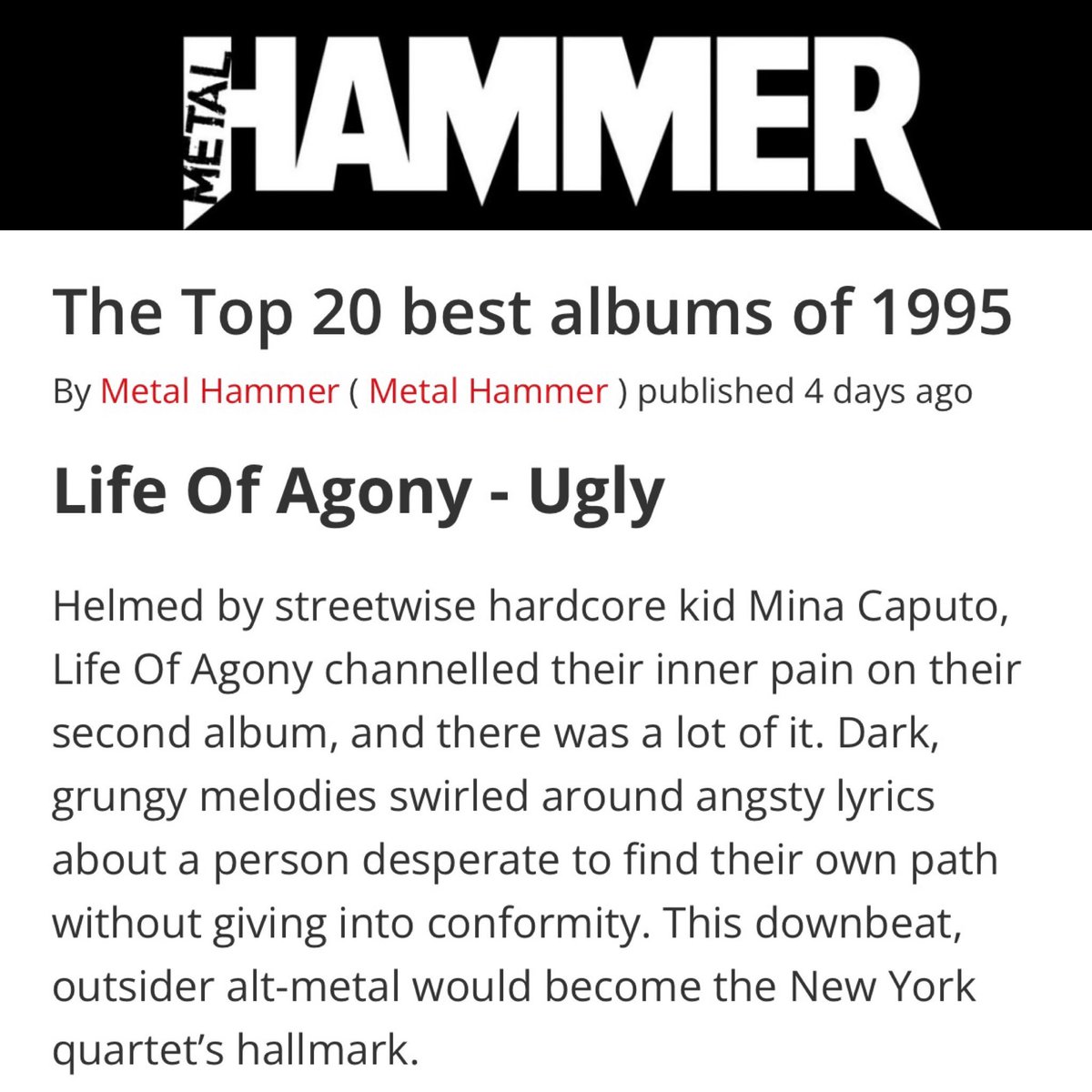 OffiLIFEOFAGONY's tweet photo. Thanks @MetalHammer for the props! #lifeofagony #ugly https://t.co/9EBBukKdFl