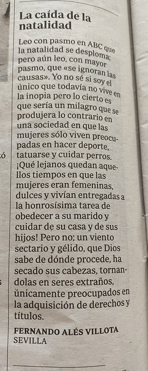 Mariadebur's tweet image. Es simplemente vergonzoso que esto se publique en @abcdesevilla, aunque sea en Cartas al Director. ¿No hay ningún tipo de filtro? 👎🏻 #CartasalDirector