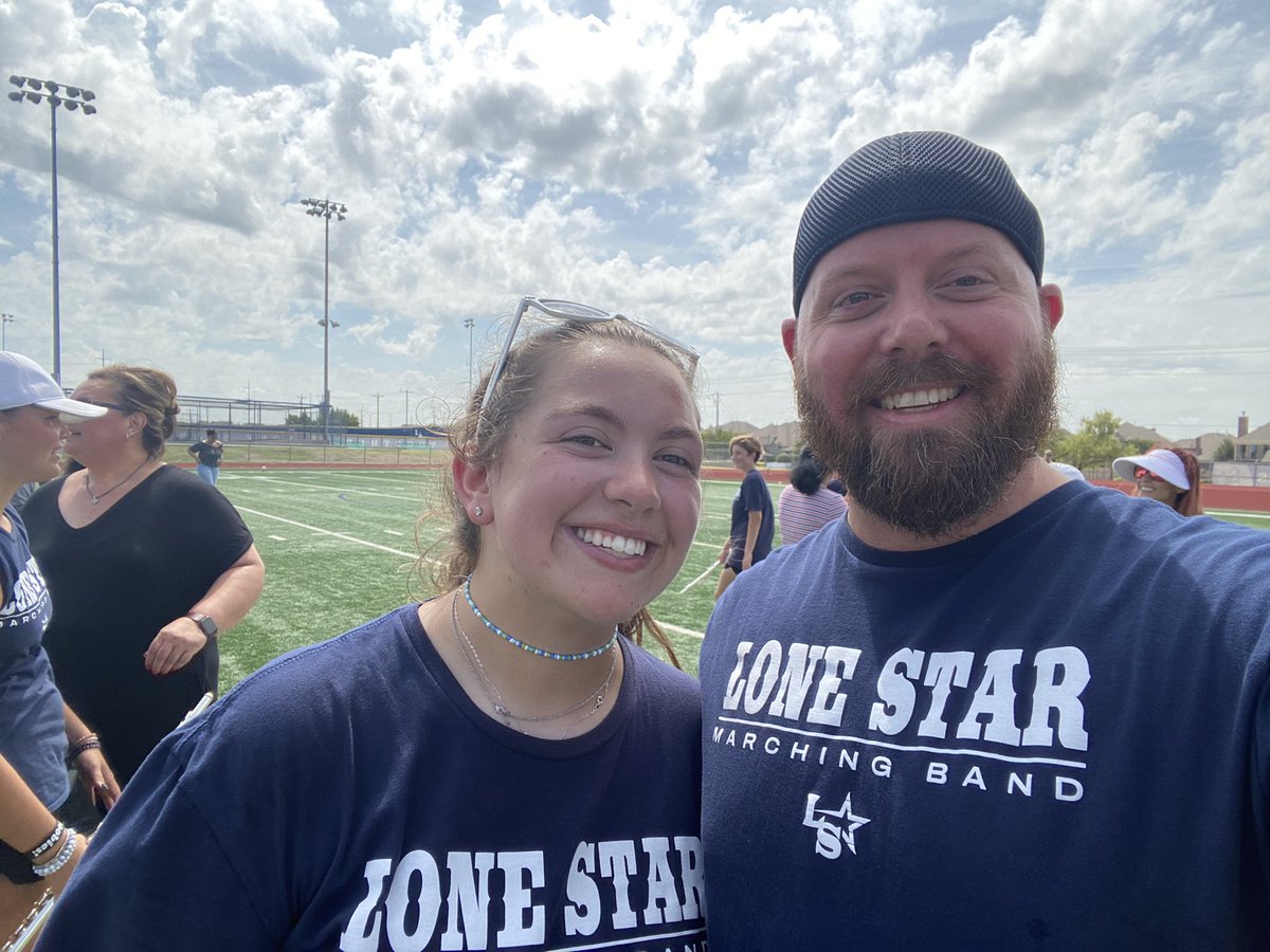 Joined <a href="/lshsrangerband/">Lone Star HS Band</a> this morning for their Fall Preview and got a bonus marching lesson from Bradley here. Ranger Band still as powerful as ever. Can’t wait to see them in competition this year. Go Rangers! #RSR #FAMILY