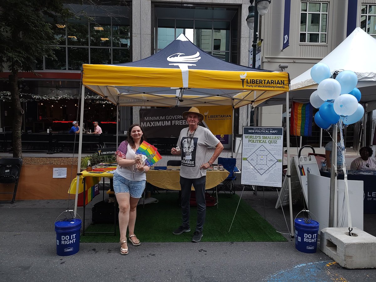 Steve4Gov's tweet photo. @LPMecklenburg at @cltpride 
Stop by, say hello, and get one of our super cool temporary tattoos. 
#cltpride 
#ncpol 
#lpnc https://t.co/N65Kp1CzeQ
