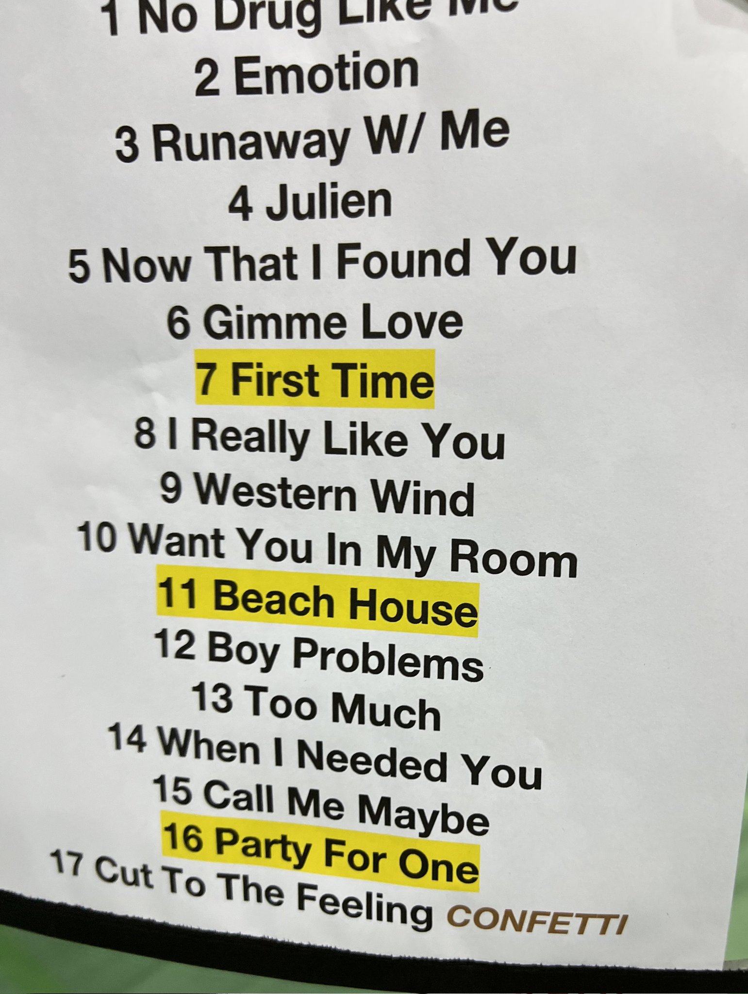 PumpkinSpiceCup 🌺🌸🌹🌻🌼🌷 on Twitter "Setlist for Carly Rae Jepsen's
