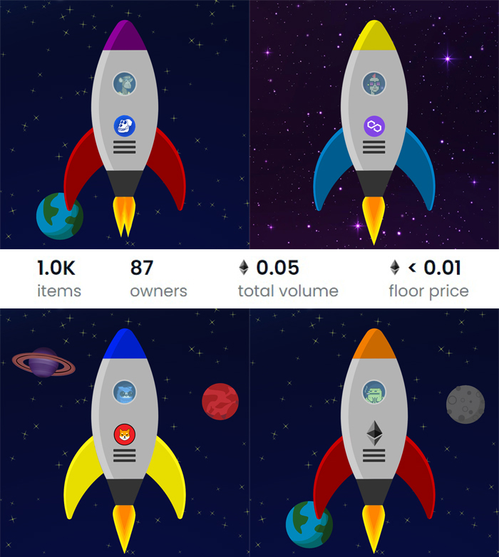 ✅Buy on <a href="/opensea/">OpenSea</a>  
Collection of 1000 cute TinyRockets🚀
8⃣7⃣ owner, are you the next one?
🔥Floor price only 0.0007 ETH‼️
➡️opensea.io/collection/tin…

#nft #OpenSeaNTF #opensea #NFTCollection #NFTGiveaway #FreeNFT #generativeart #BAYC #boredape #Azuki