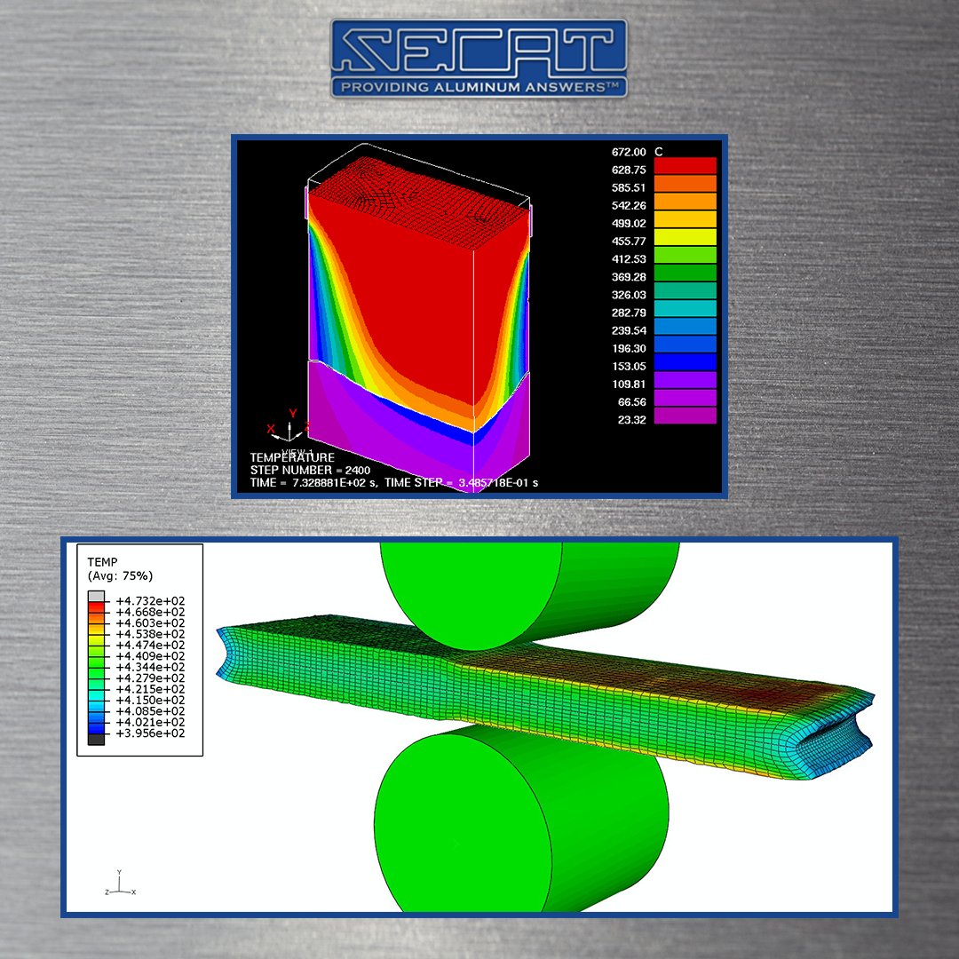 SecatAluminum's tweet photo. The advantage of product &amp; process modeling is seeing what you can't with only the naked eye. For example, customers have utilized Secat's modeling expertise to improve their casting and rolling operations. https://t.co/imsZqRT27e https://t.co/NA0R7OyFLP