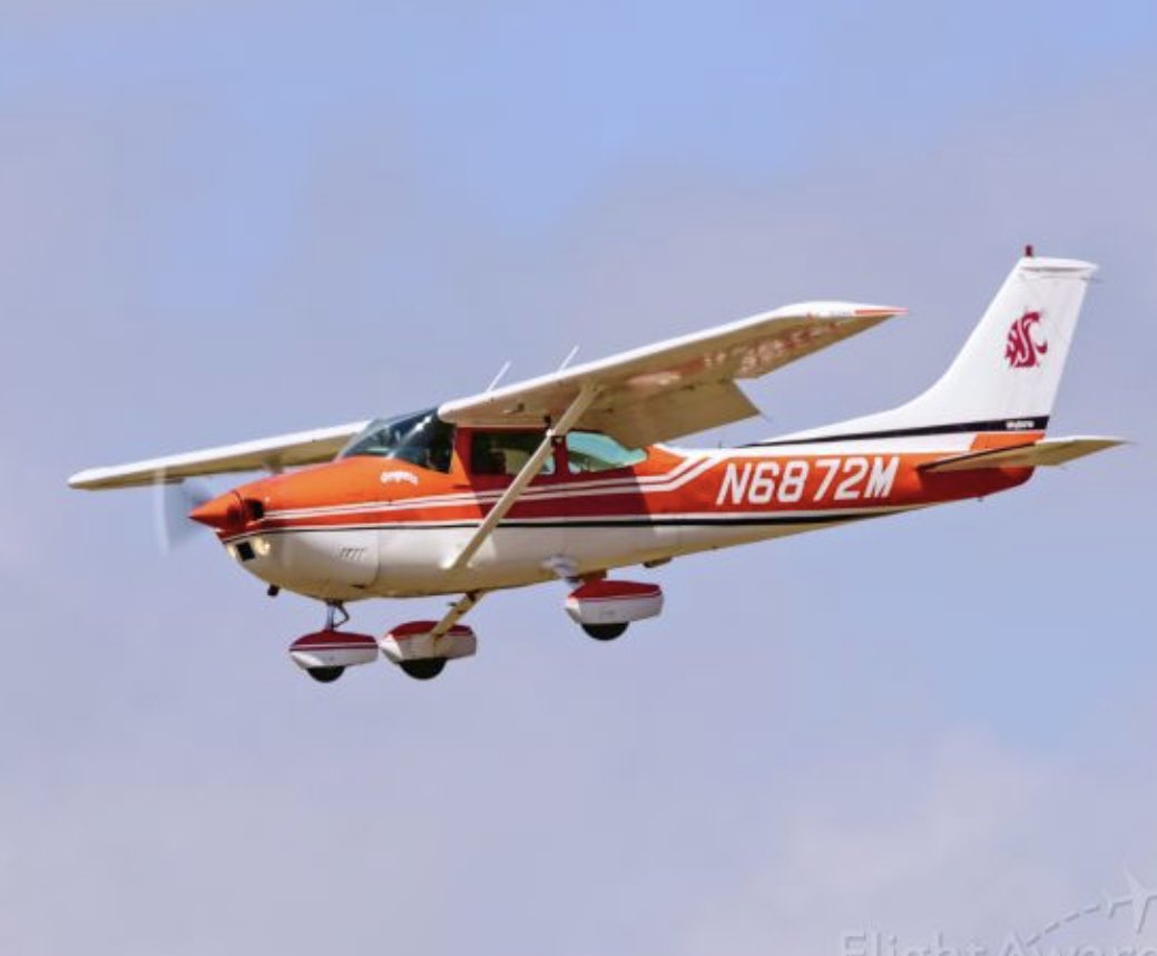 Shoutout to <a href="/ShowalterMark/">Mark Showalter</a> of Richland, Wash. for flying over the Palouse this morning and marking that THIS is Cougar Country on the flight tracker! #GoCougs