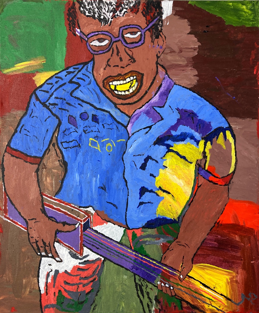 Project_Onward's tweet image. #MichaelBryant paints himself brandishing a cigar-box guitar.
Find more of Michael Bryant’s deliciously raw art on our online store! projectonward.org/michael-bryant