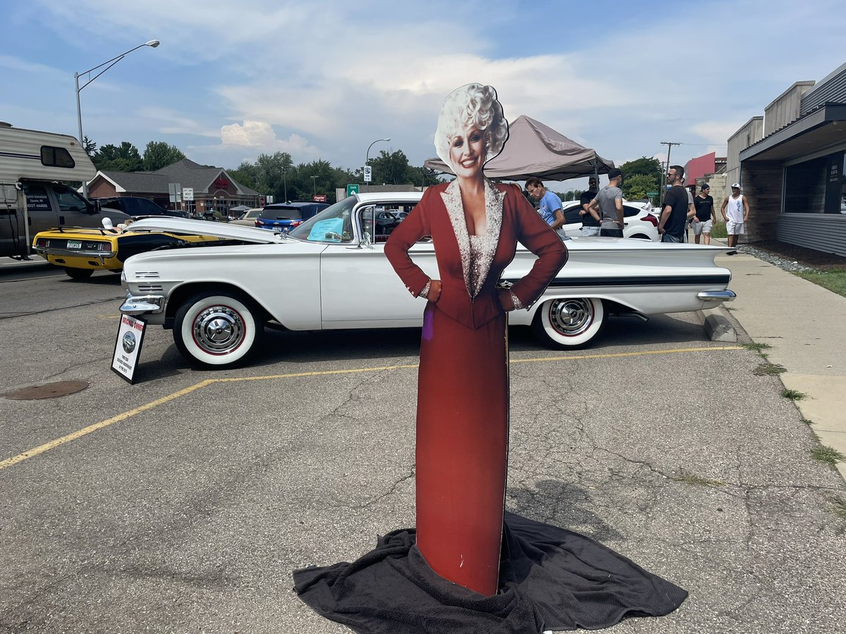 JGrzelewski's tweet image. Joe Waterman of Livonia brought his ‘60 Chevy Impala to the #WoodwardDreamCruise… as well as a Dolly Parton cutout. The Impala was Waterman’s wedding car. He and his wife will celebrate their 58th anniversary on Monday. The interior is all original, he tells me.