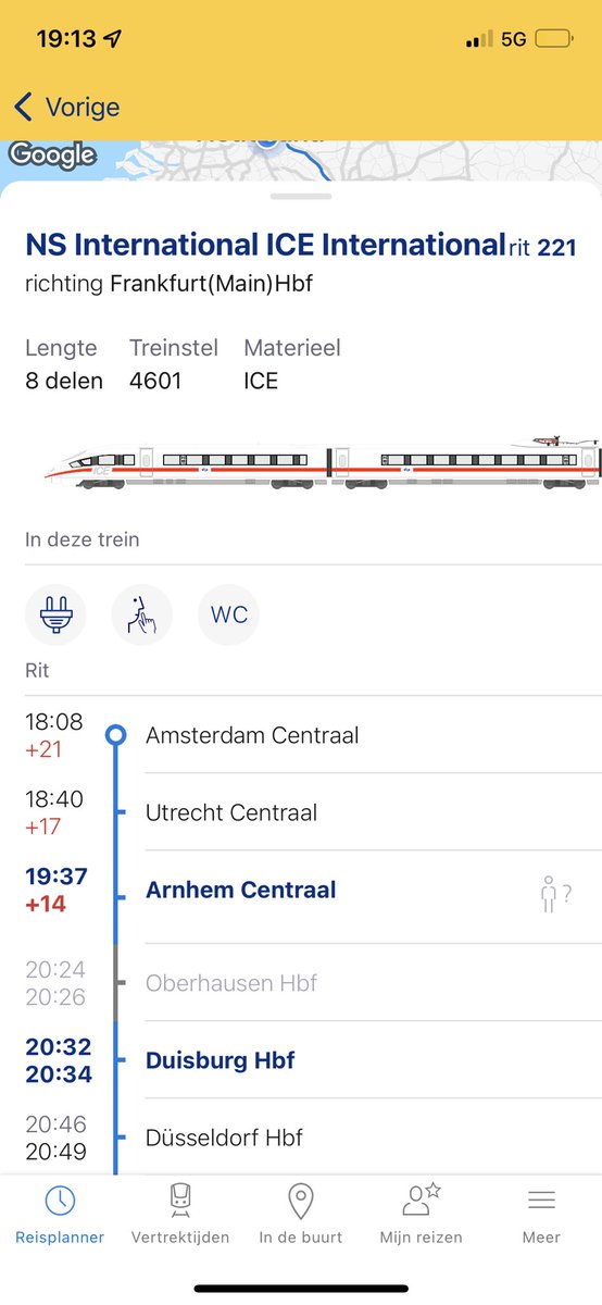 BenjaminDThomas's tweet photo. Worauf soll sich ein Reisender denn verlassen? Der selbe #ICE221 ist bei der @DB_Bahn pünktlich und hat bei der @NS_online +14 Minuten. 🤷🏻‍♂️ #Bahn #NSpoorwegen https://t.co/pgDoBpz0qp