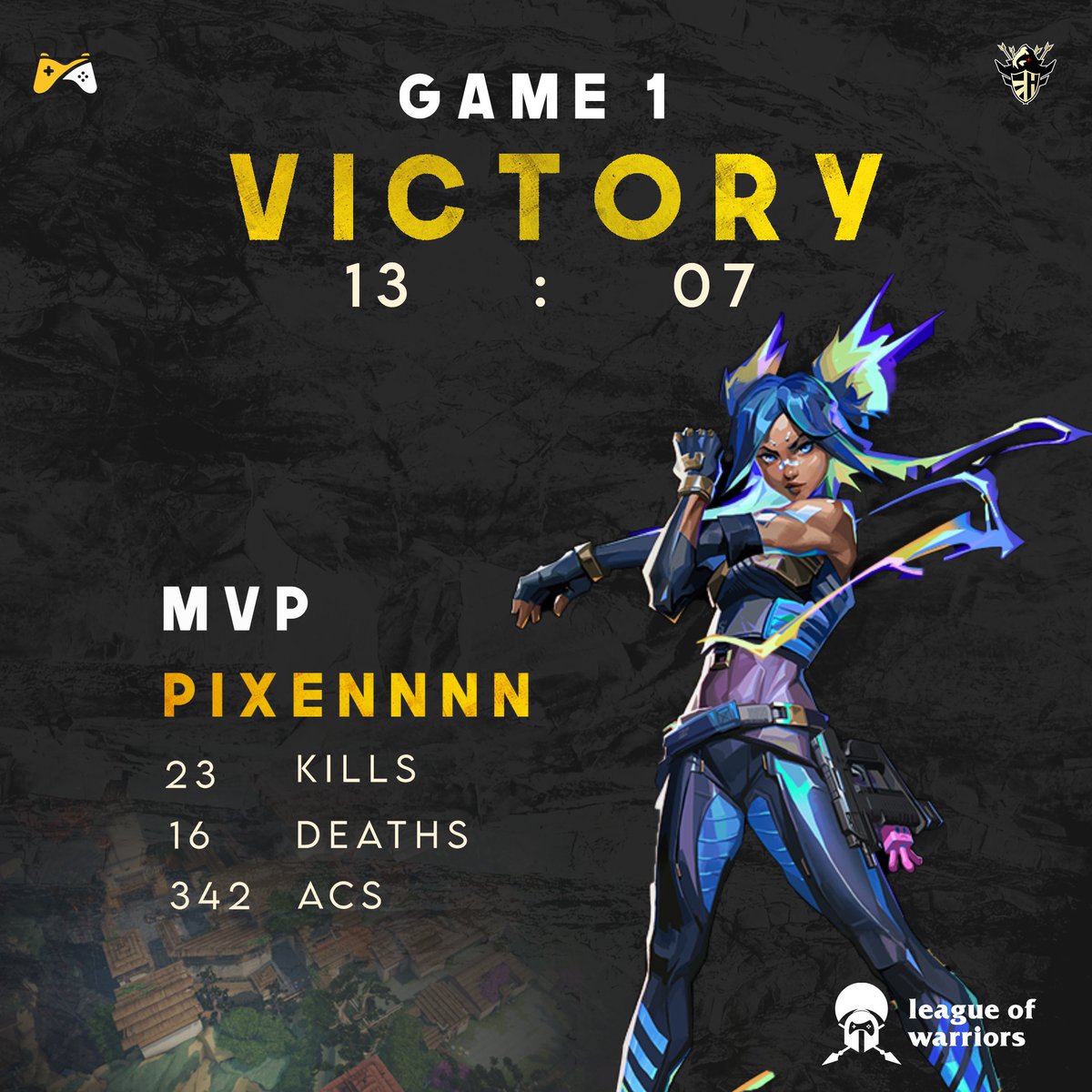 EldHunters's tweet photo. 🛡️ GAME RESULT 🛡️

🛡️ 1'st map secured against @Team2G_MA!
🏆 .SoGé Summer Cup tournament.
✅ .Haven - 13 - 7
🗺 .Next Map : Icebox

👑 MVP of the game : PixeNNNN

❤️ Still need your support to end this BO3!

#ELDFTW #ELD https://t.co/euilJ8wY5T