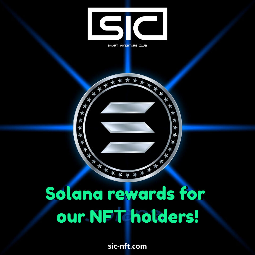 Not only do you get rewarded for being part of the #SmartInvestorsClub community, but the rewards are worth it.

With a developer fee of 8% in total, 50% of which goes to holders monthly, our $SOL rewards are a symbol of appreciation to our #NFTholders

🔗 sic-nft.com