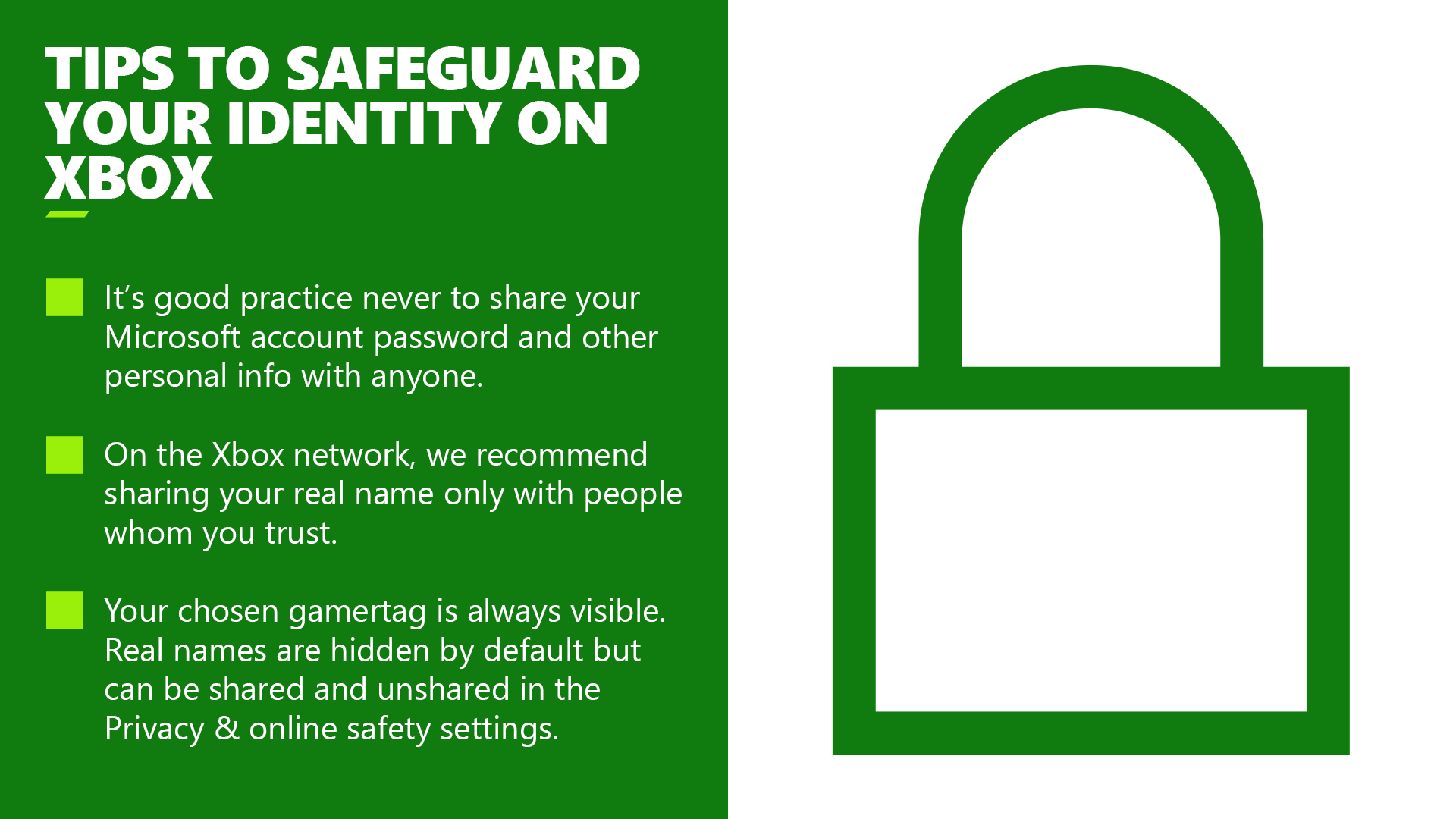 Xbox Support on Twitter "These are tips to keep your identity on Xbox