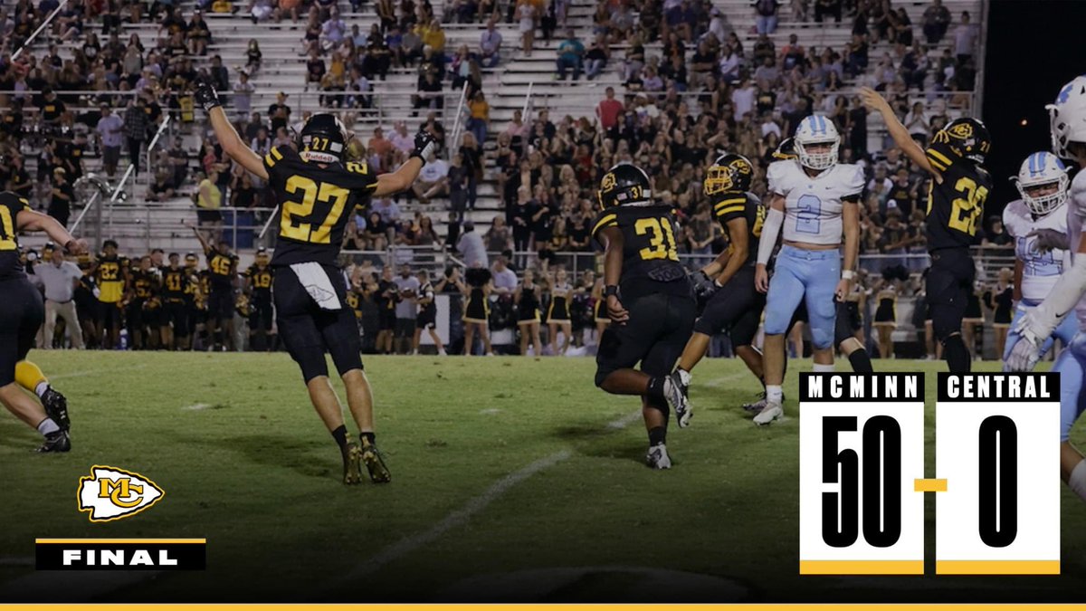 mcminnathletics's tweet image. In the 50th edition of the Cross Creek Rivalry game, the Cherokees held the Chargers scoreless and put up 43 points in the 1st half! This is the 5th straight year that the Cherokee Defense has held the Chargers off the scoreboard! #WhateverItTakes #DubIt